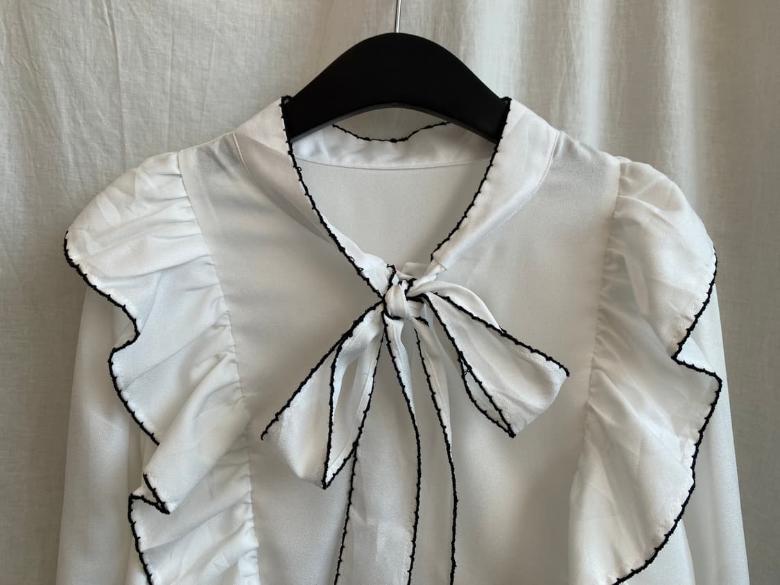 GRL 화이트 리본타이 블라우스(L) 상품이미지4