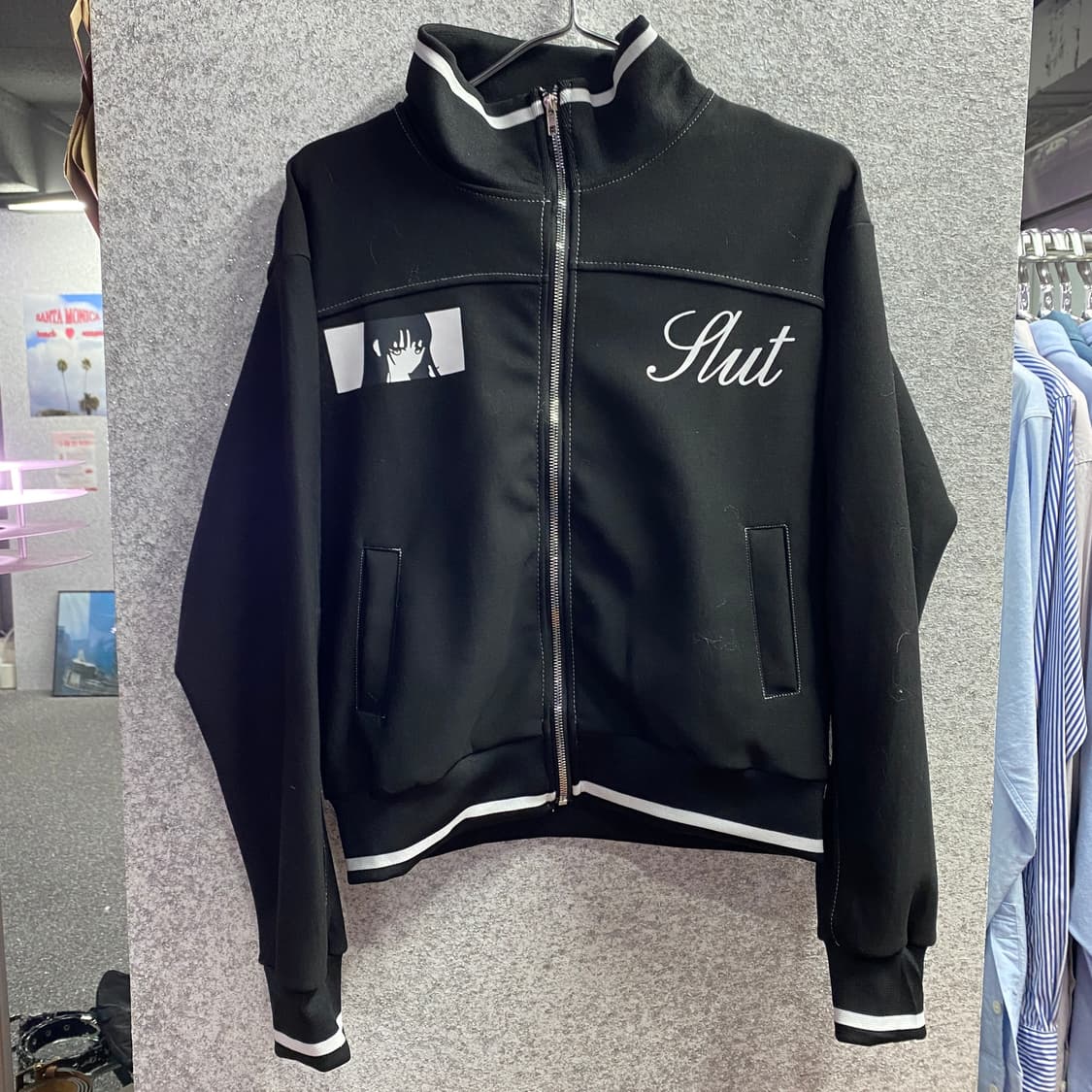 본네 패치 블랙 트랙 자켓 집업 B3651 상품이미지2