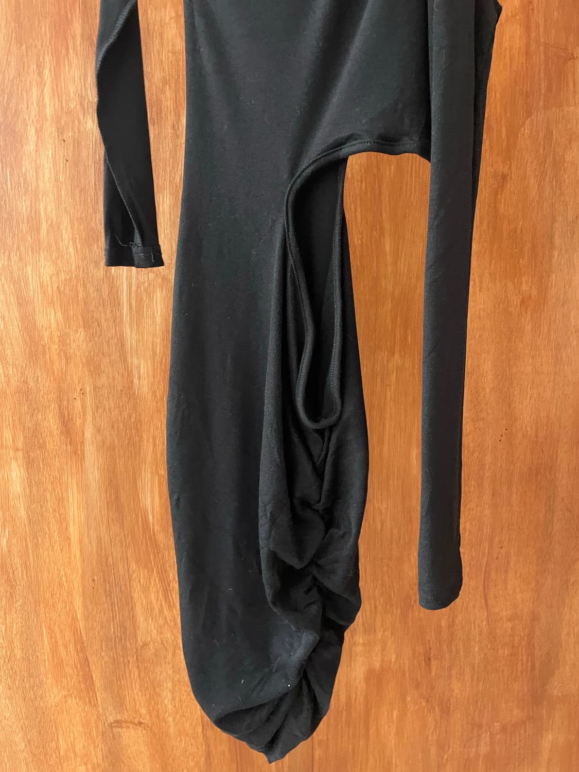 Black cut-out shirring mini dress 상품이미지4