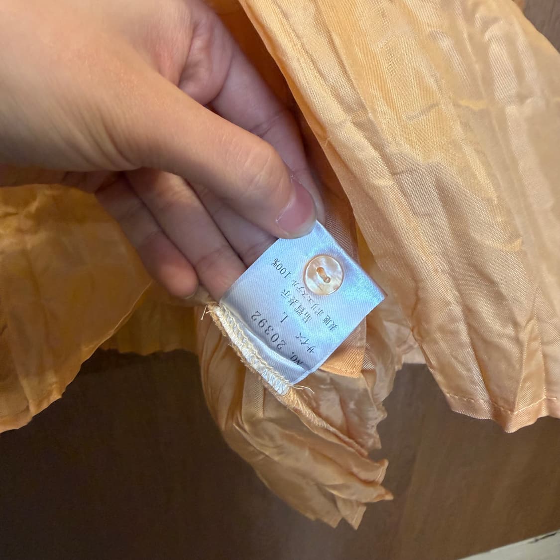 빈티지 롱슬리브 셔츠 크링클 플리츠 텍스처 디테일 루즈핏 오렌지 상품이미지6