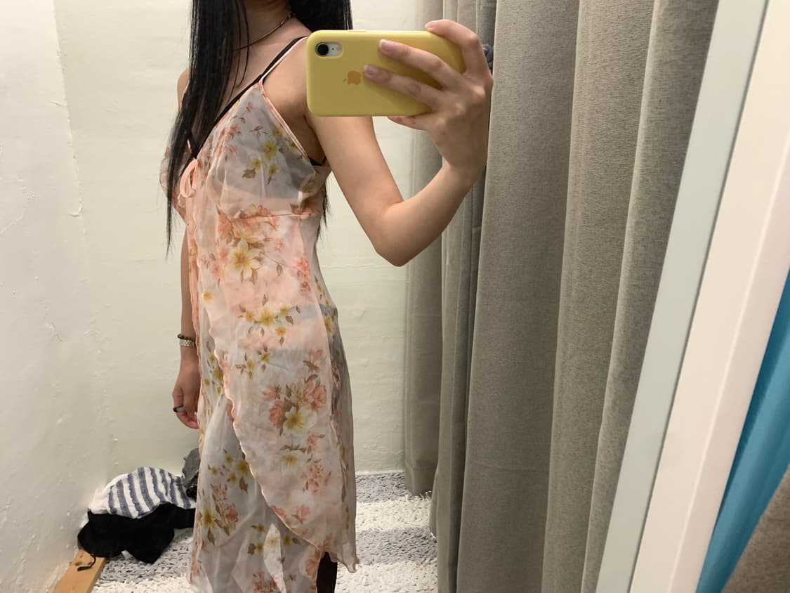 빈티지 플라워패턴 슬리브리스 상품이미지3