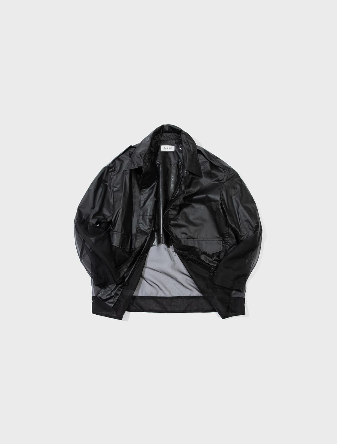 새상품 탁 TAAKK 트랜스페어런트 A-2 플라이트 재킷 블랙  3사이즈 상품이미지2
