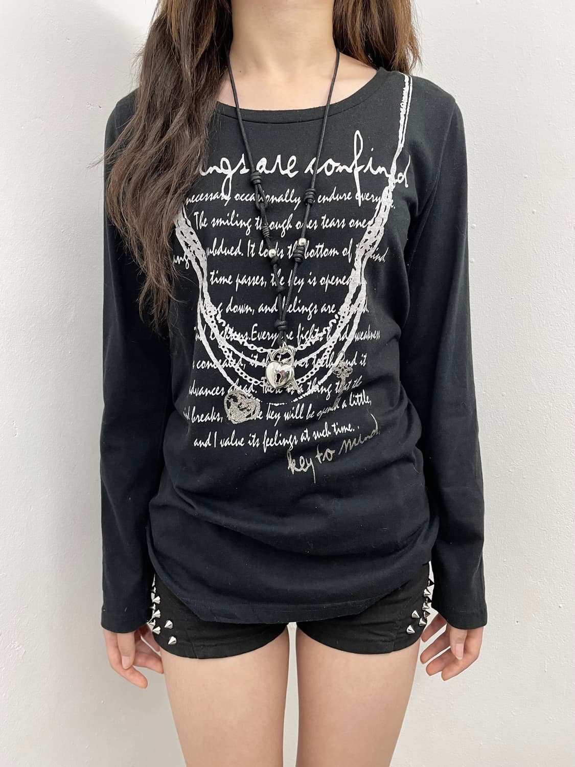 블랙 레터링 프린팅 슬리브 상품이미지1