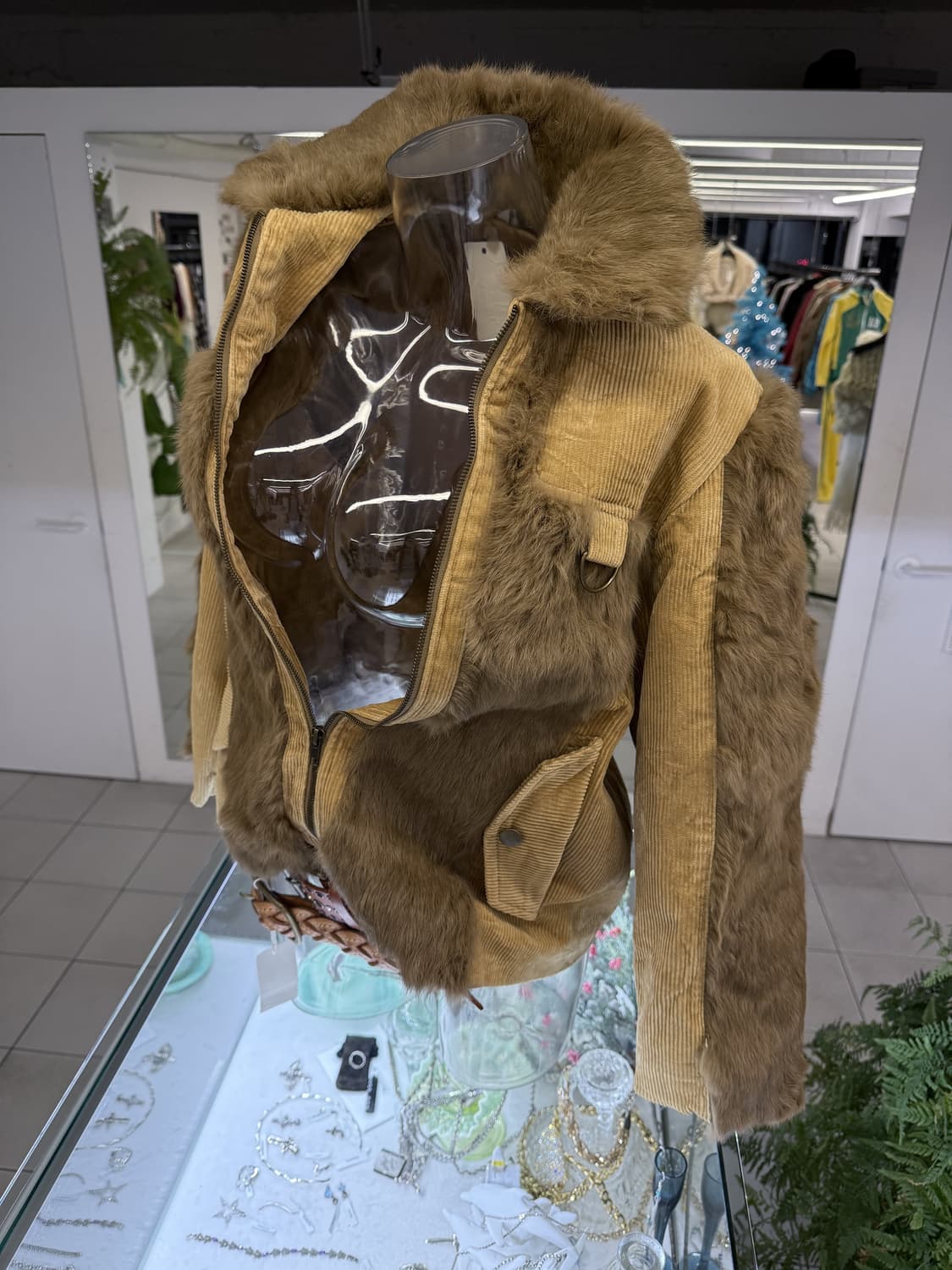 real fur trim corduroy zipup jacket 상품이미지2