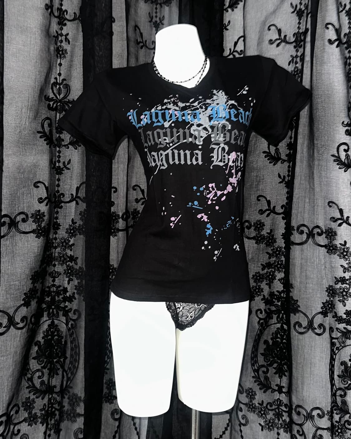 punk lettering short-sleeved 상품이미지1