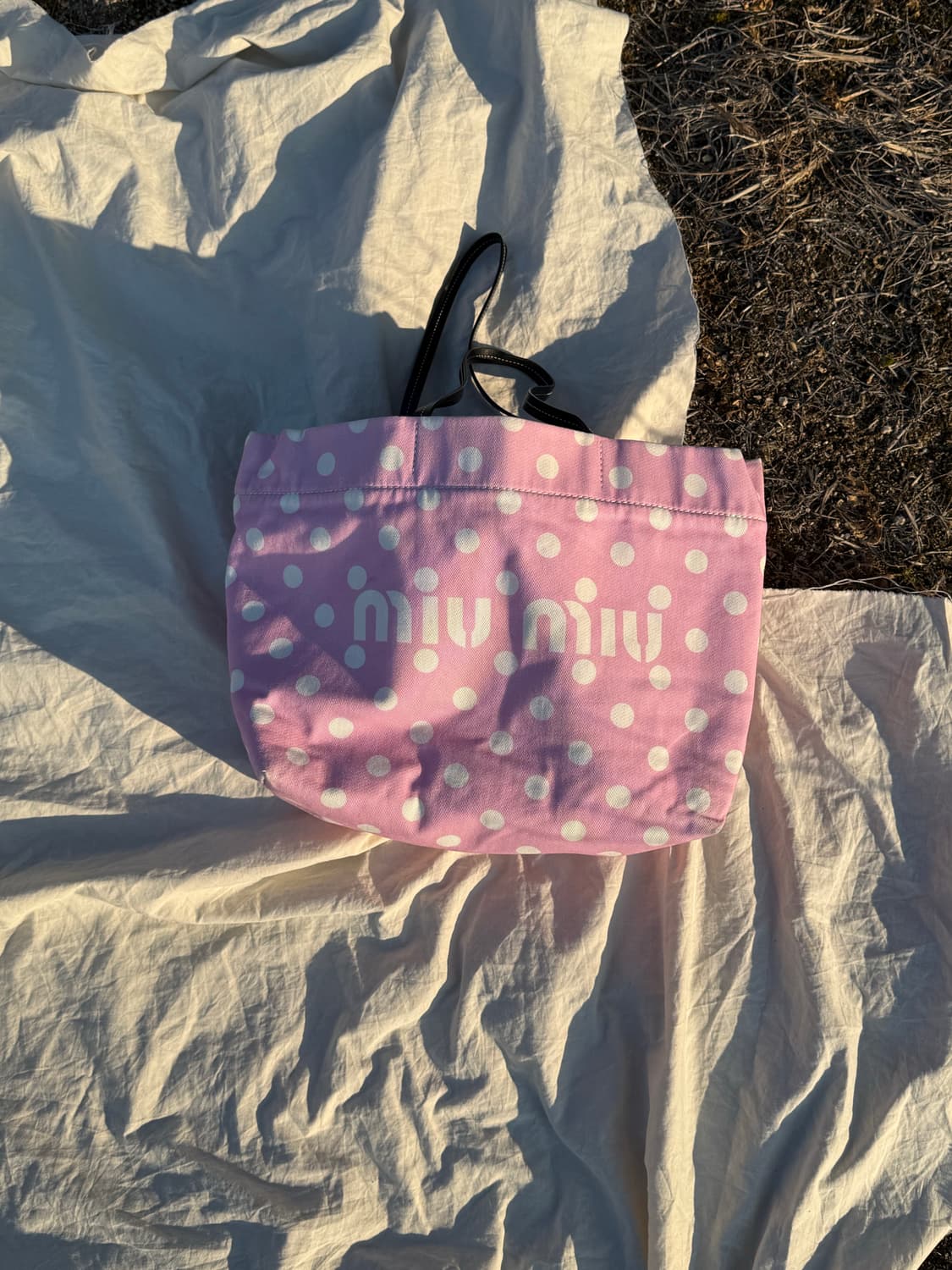 Miu miu 도트 캔버스 백 +정품 게런티 카드+ 더스트백 상품이미지1