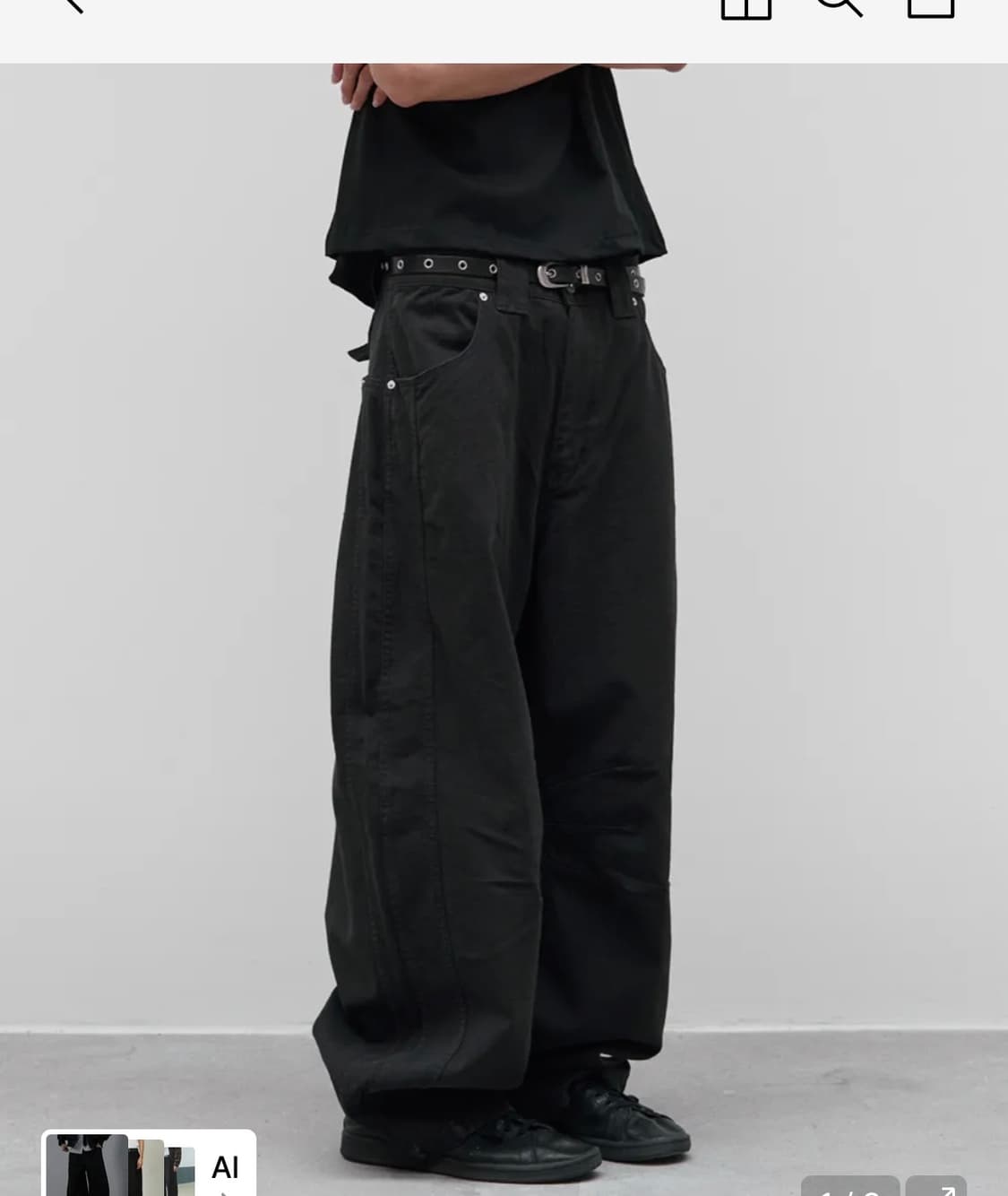 9999아카이브 Technical curved jeans 상품이미지1