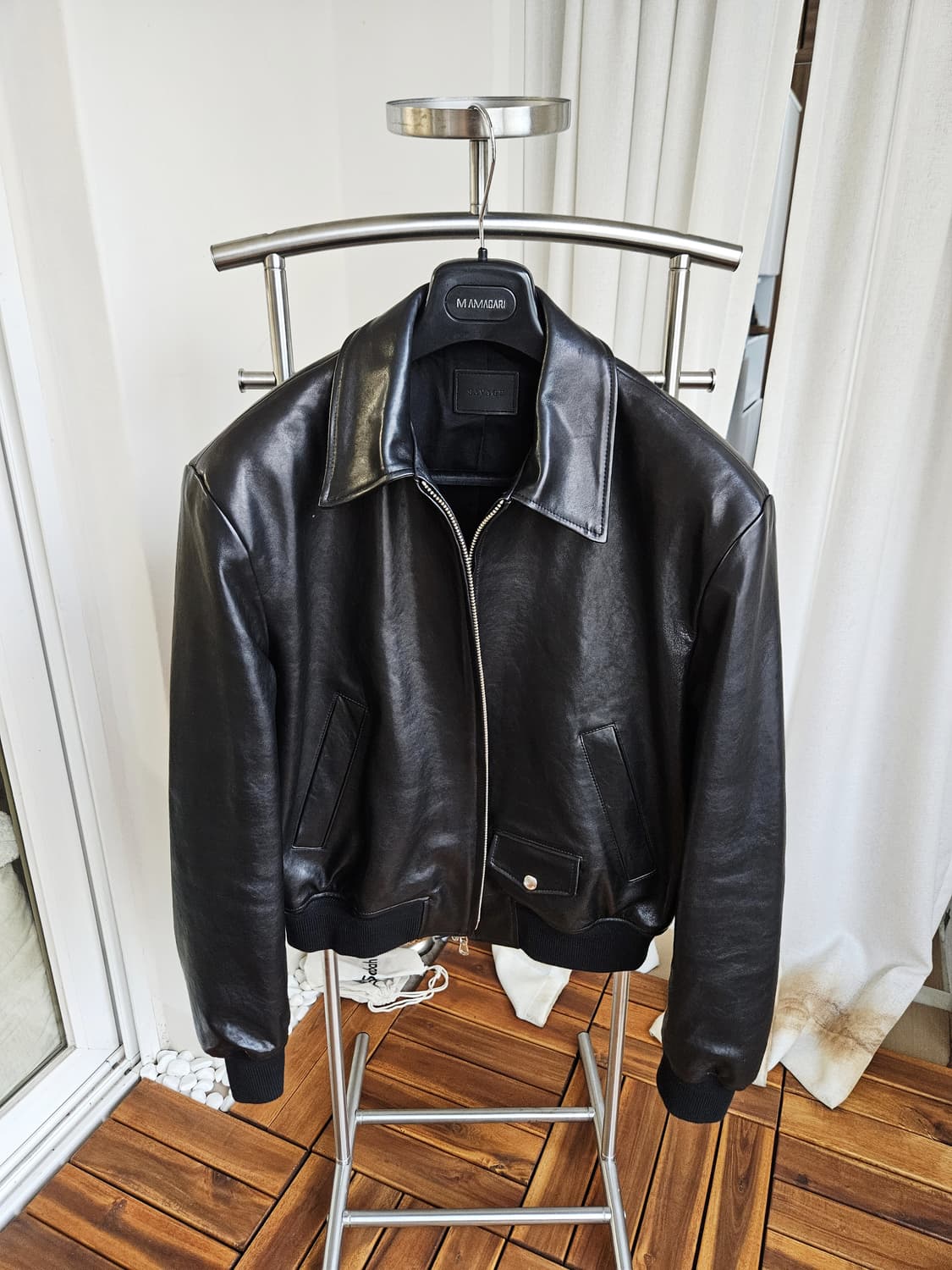 세비지 싱글레더 봄버자켓 L사이즈 상품이미지1