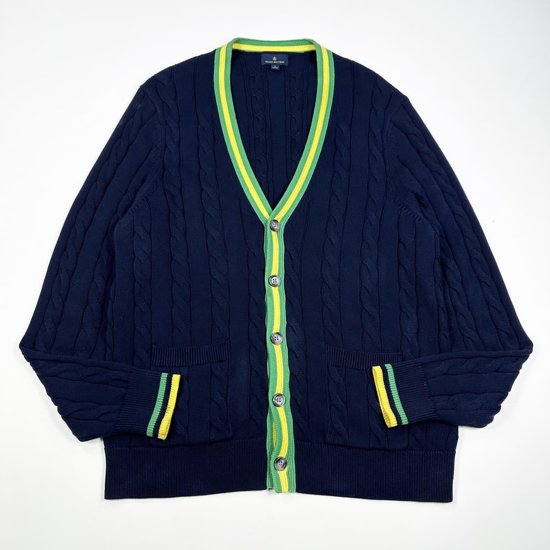 브룩스브라더스 네이비 꽈배기 니트 가디건 (L) 상품이미지2