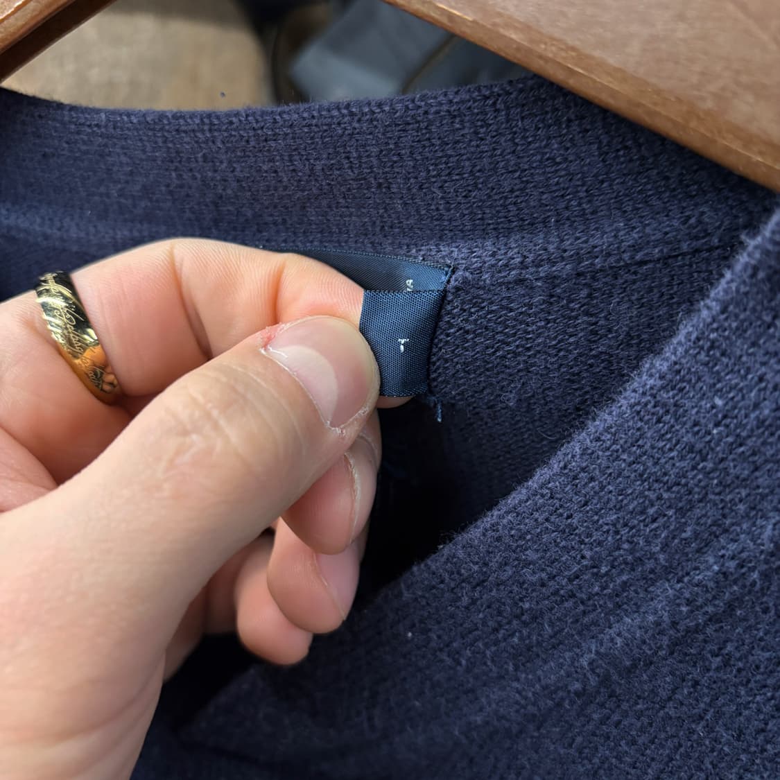 90s 폴로 랄프로렌 브이넥 스트라이프 코튼니트 쉴드패치 N520 상품이미지7