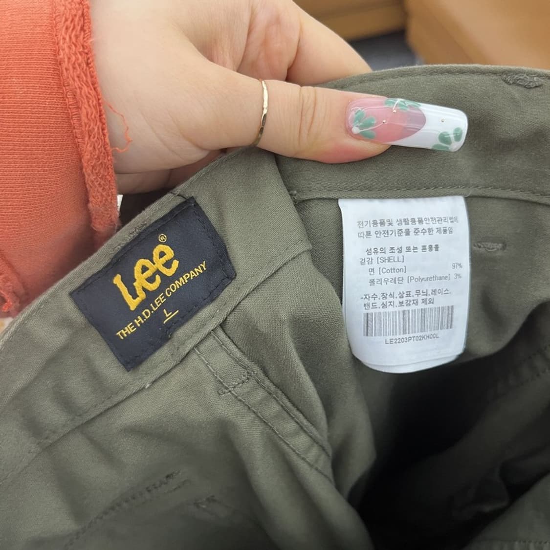 리 LEE 밀리터리 캐주얼 말차카키 퍼티그 코튼팬츠 34인치 C11087 상품이미지6