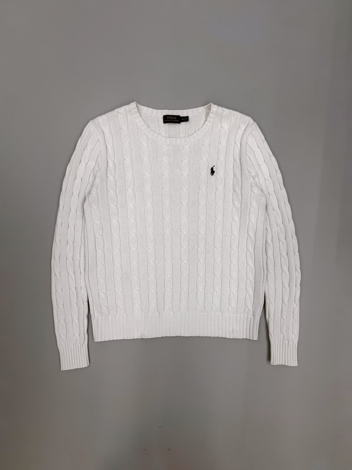 폴로 랄프로렌 신형 화이트 코튼 케이블 니트 상품이미지1