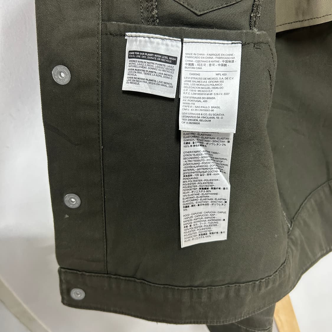 리바이스 화이트탭 유틸리티 트러커 자켓 카키 상품이미지8