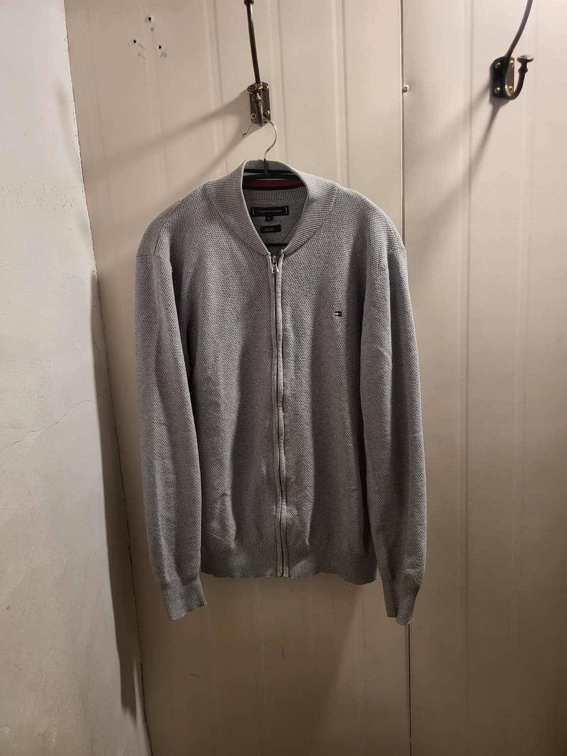 [L]타미힐피거 그레이 니트 집업 상품이미지1