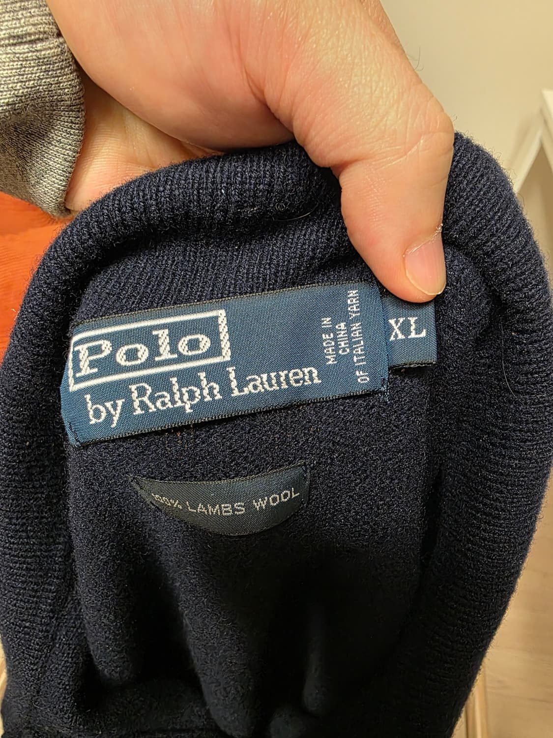 폴로 랄프로렌 램스울 니트 카라티 XL 네이비 POLO 상품이미지3