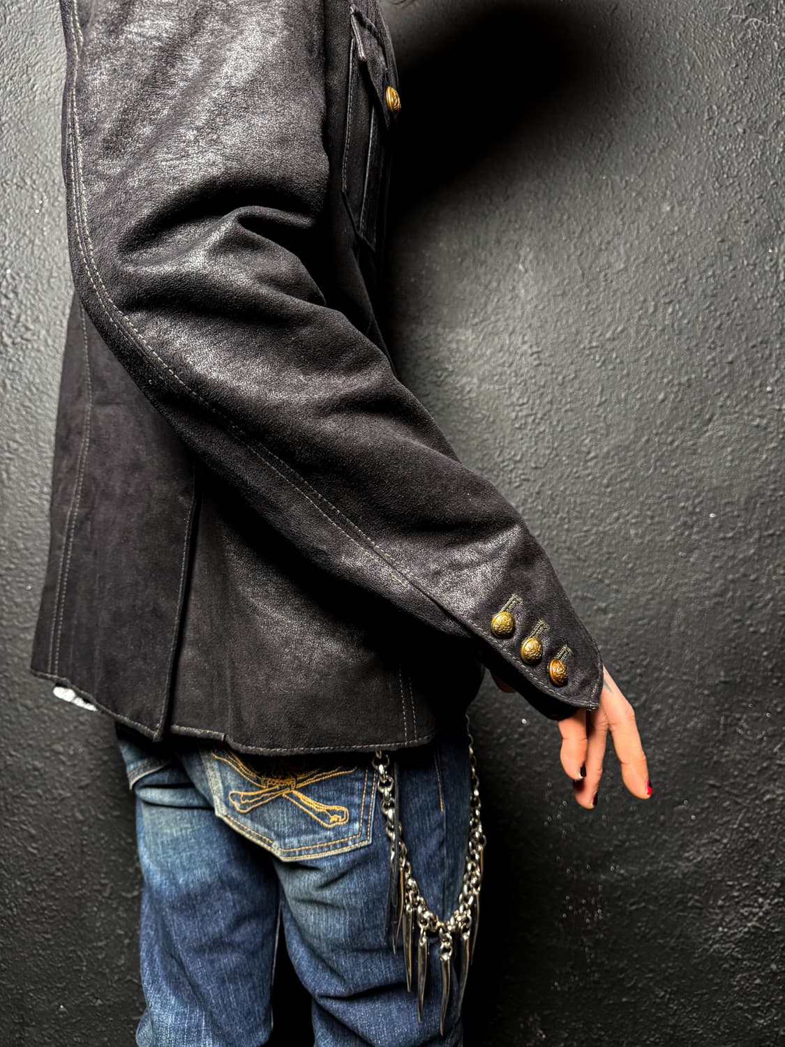 RATTLE TRAP – Black Matte Coated Blazer  상품이미지5