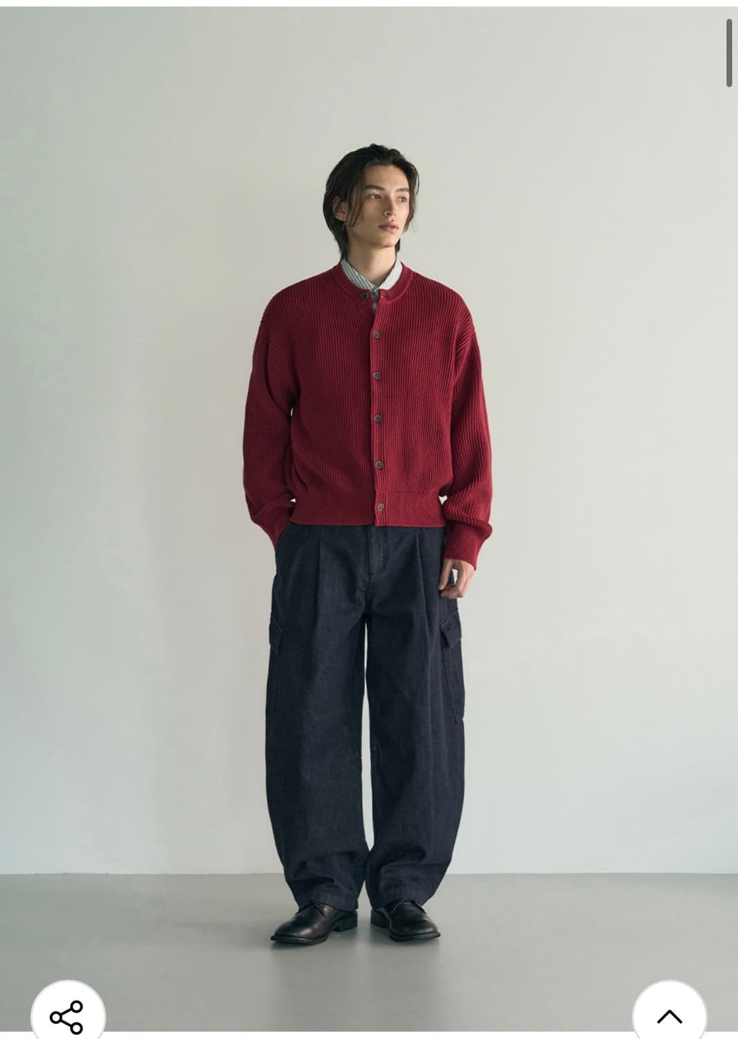 (XL) [데일리룸 X 시즈] 아카이브 코튼 크롭 니트 가디건 RED판매 상품이미지5