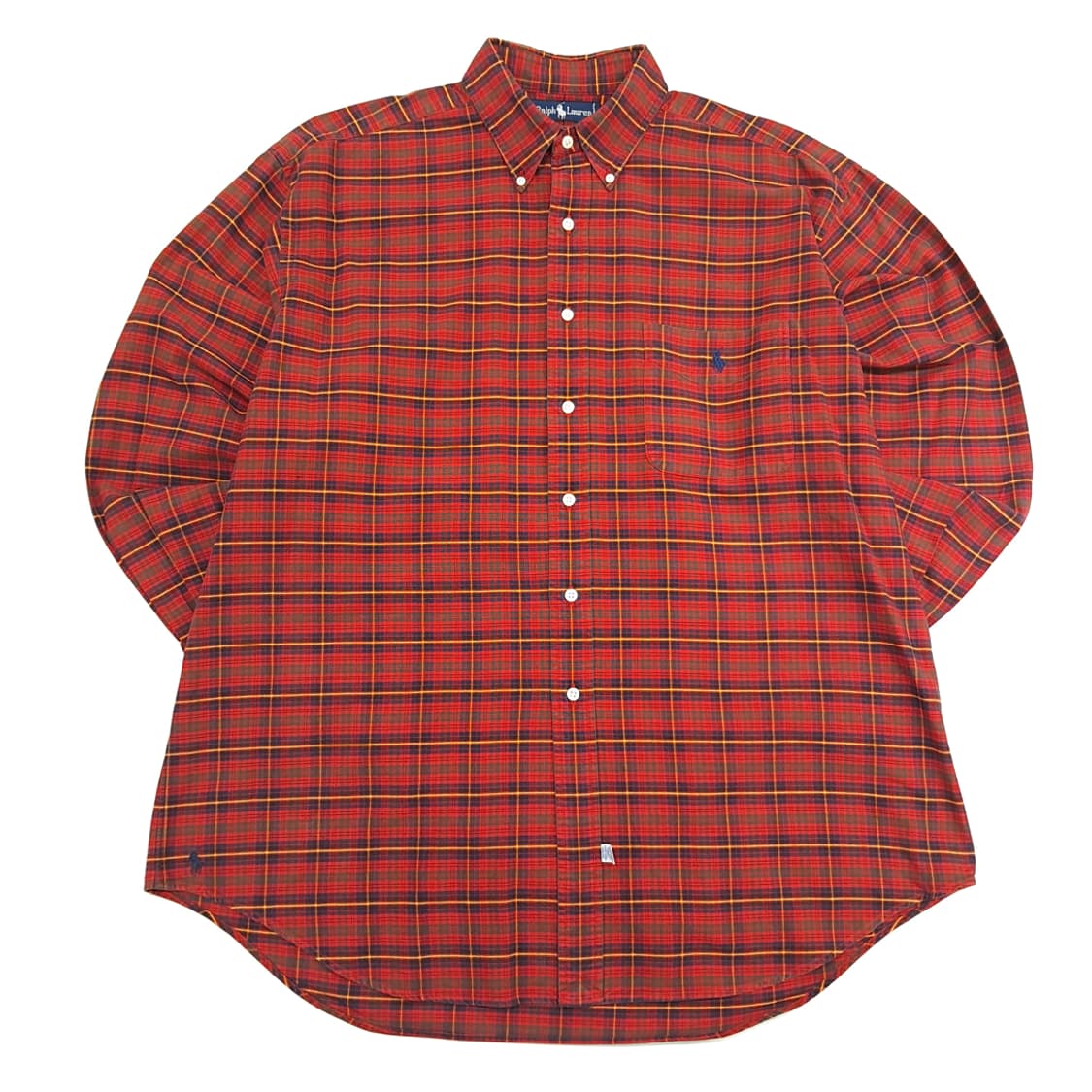 CN659 L 폴로 랄프로렌 빅셔츠 옥스포드 레드타탄체크 긴팔 셔츠 남방 상품이미지1
