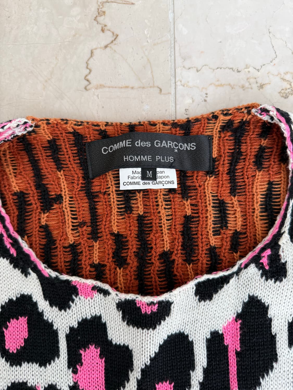 꼼데 옴므 플러스 레오파드 니트  상품이미지3