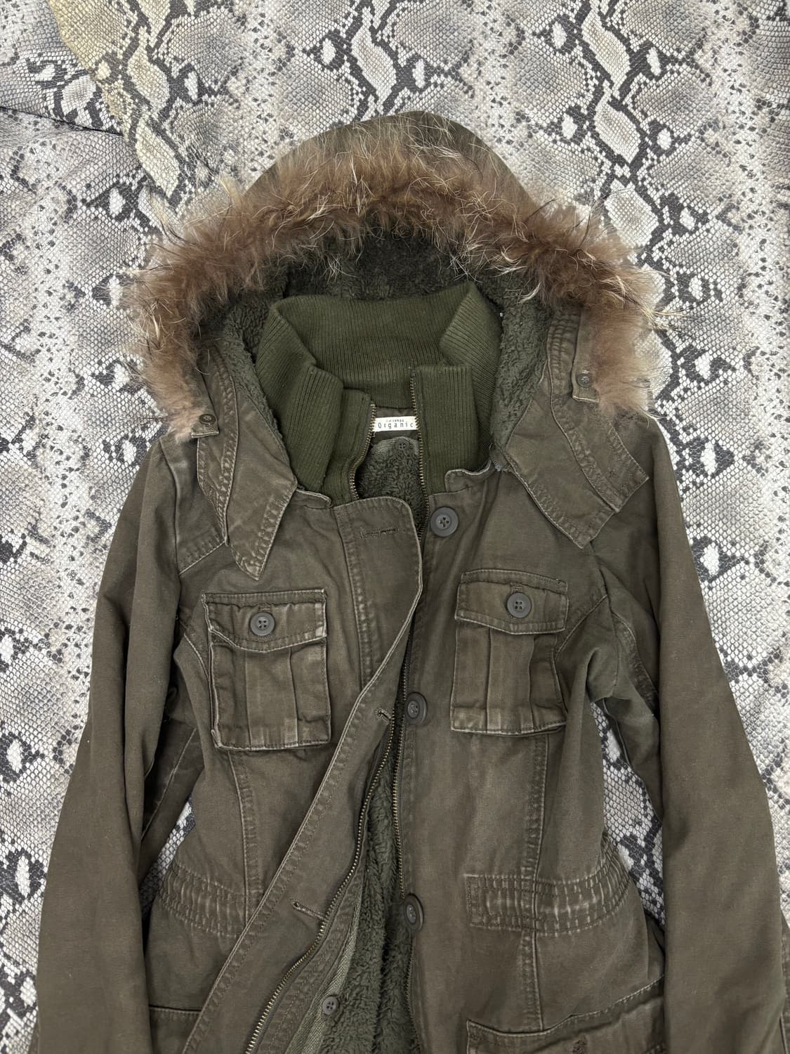 Y2K Grunge Mood Multi Pocket Khaki Parka 상품이미지3