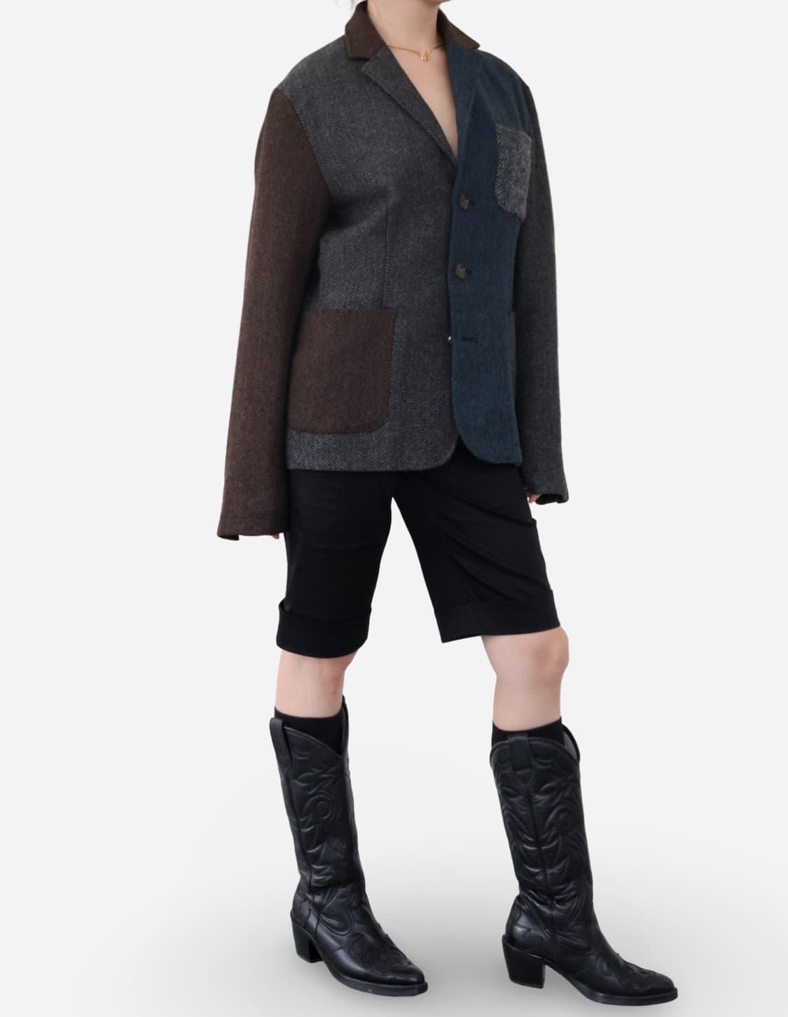 Naval Harris Tweed Patchwork Jacket 상품이미지1