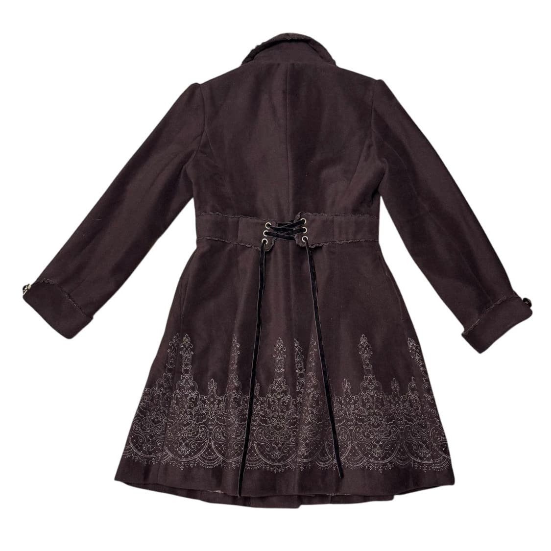 엑시즈팜 브라운 자수 플레어 코트 상품이미지2