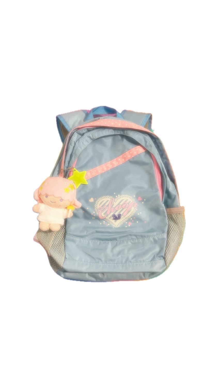 핑크 도트 포인트 블루 백팩 🌀오른쪽 상품이미지2