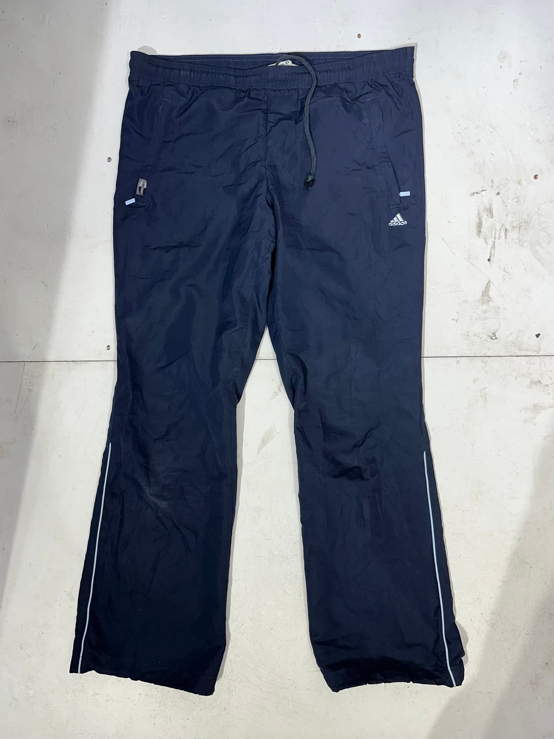 아디다스 네이비 와이드 트랙 팬츠 사이드 라인 바지 S 상품이미지4