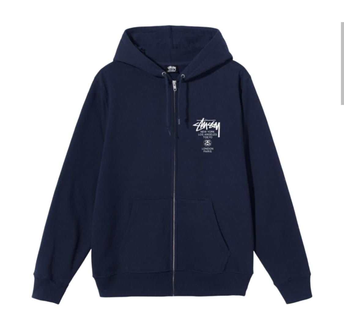 스투시 월드투어 후드집업 네이비 2021 상품이미지2