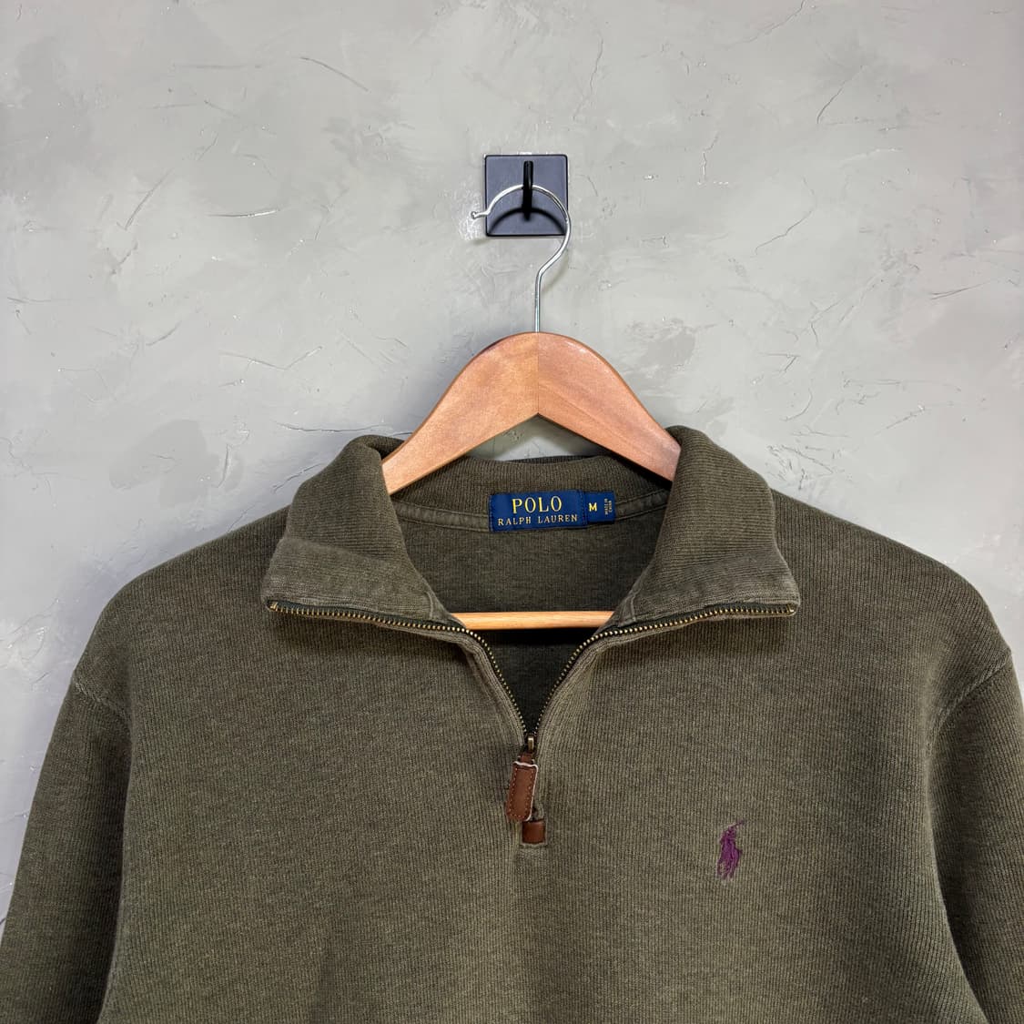 폴로 랄프로렌 반집업 니트 카키 상품이미지2