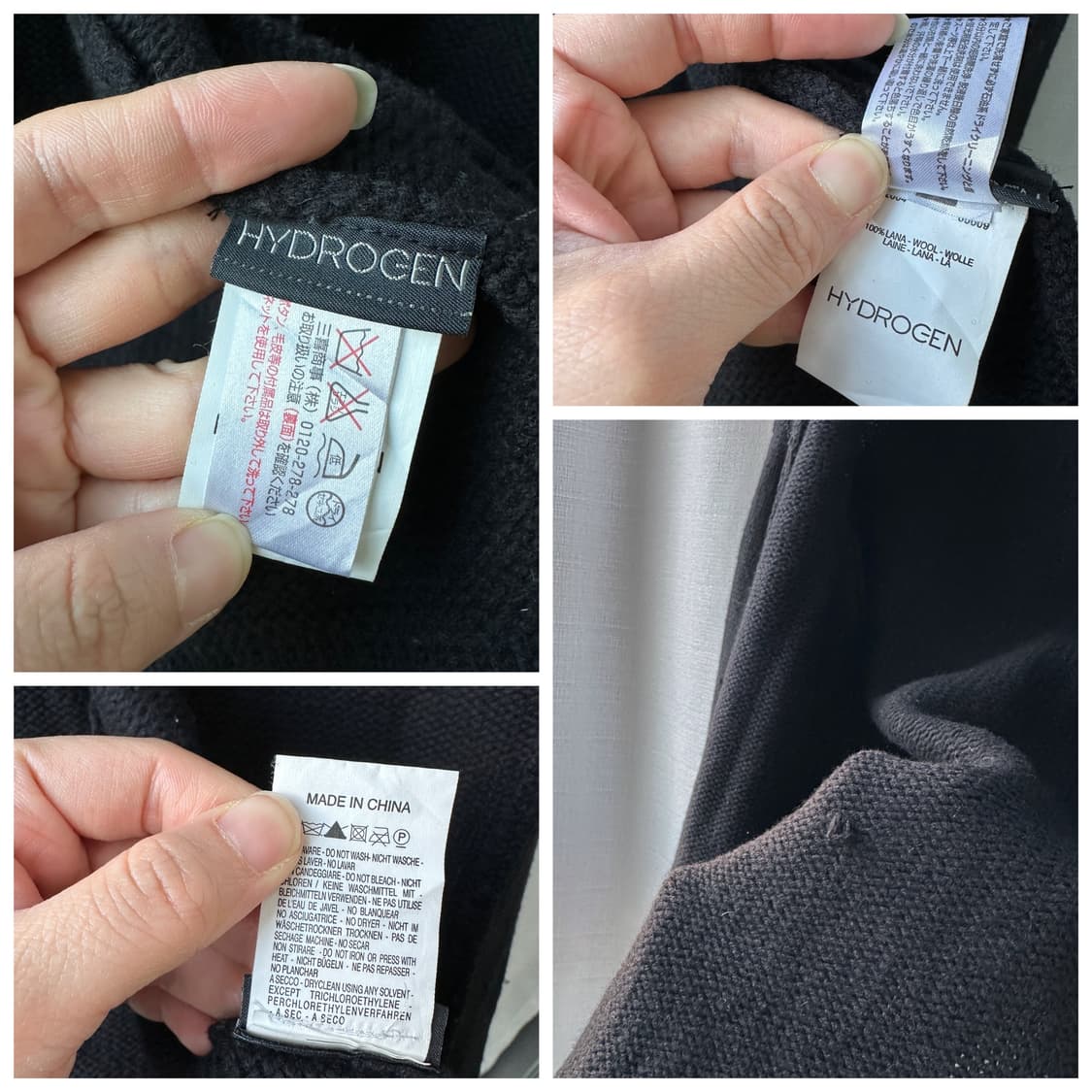 하이드로겐 bronzaji 스컬 유니언잭 패치 울 가디건 블랙 S 상품이미지10