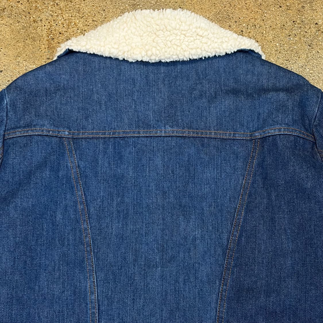 새상품급 90s Made in USA 랭글러 진청 쉐르파 양털 청자켓 상품이미지8