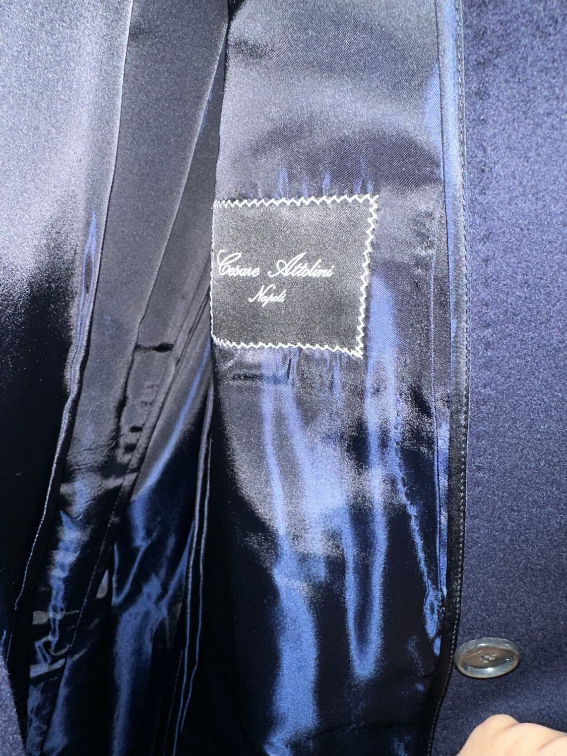 체사레 아톨리니 캐시 100 다크네이비 폴로코트 상품이미지3