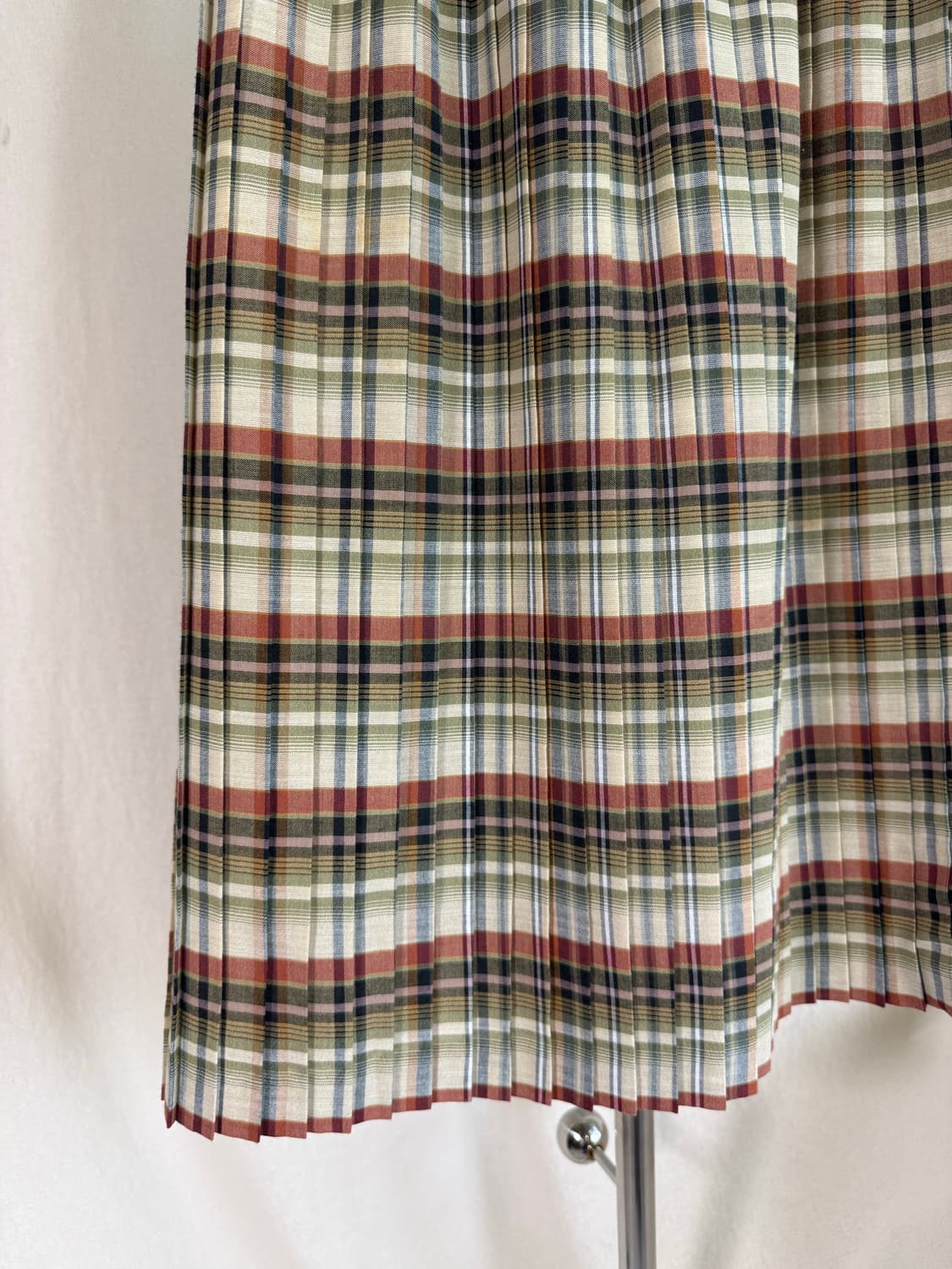 버튼 체크 플리츠 스커트 (Made in Japan) 상품이미지5