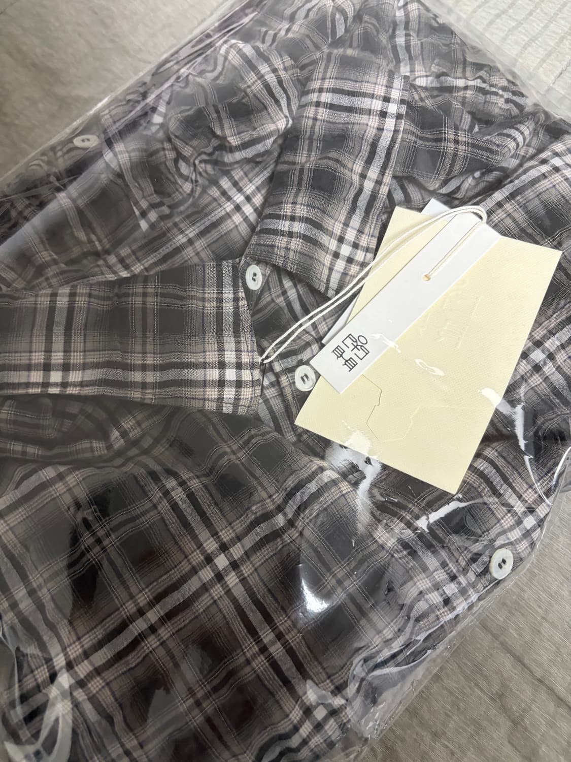 폴리테루 컨트리체크셔츠 워시드블랙4 상품이미지3