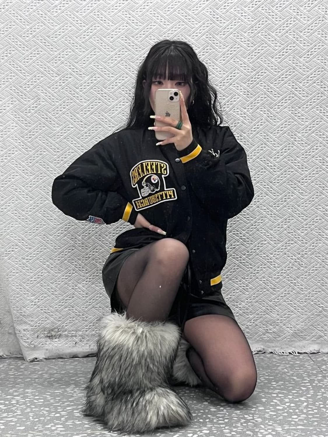 NFL 피츠버그 스틸러스 올드스쿨 레트로 펑크 바시티자켓 S C09970 상품이미지1