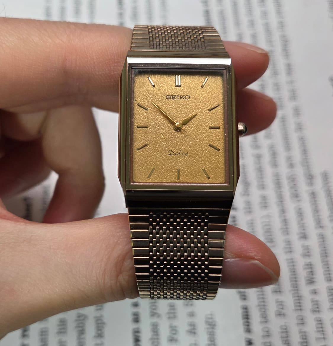 레어] 빈티지 세이코 돌체 사각탱크 금바리판 쿼츠 브레이슬릿 ver. 
 상품이미지3