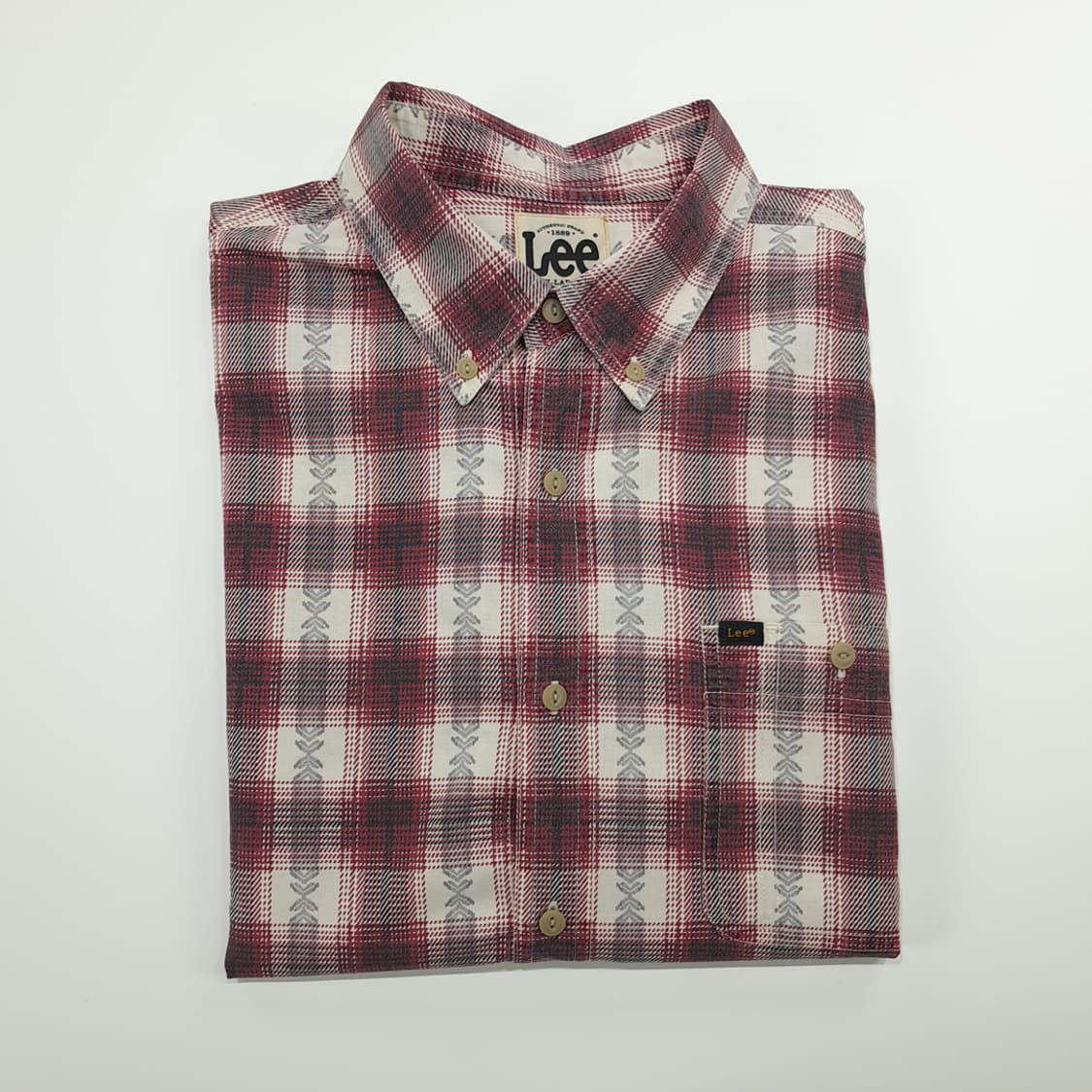 CN921 XL LEE 리 레드 프린팅 타탄체크 긴팔 셔츠 남방 상품이미지8