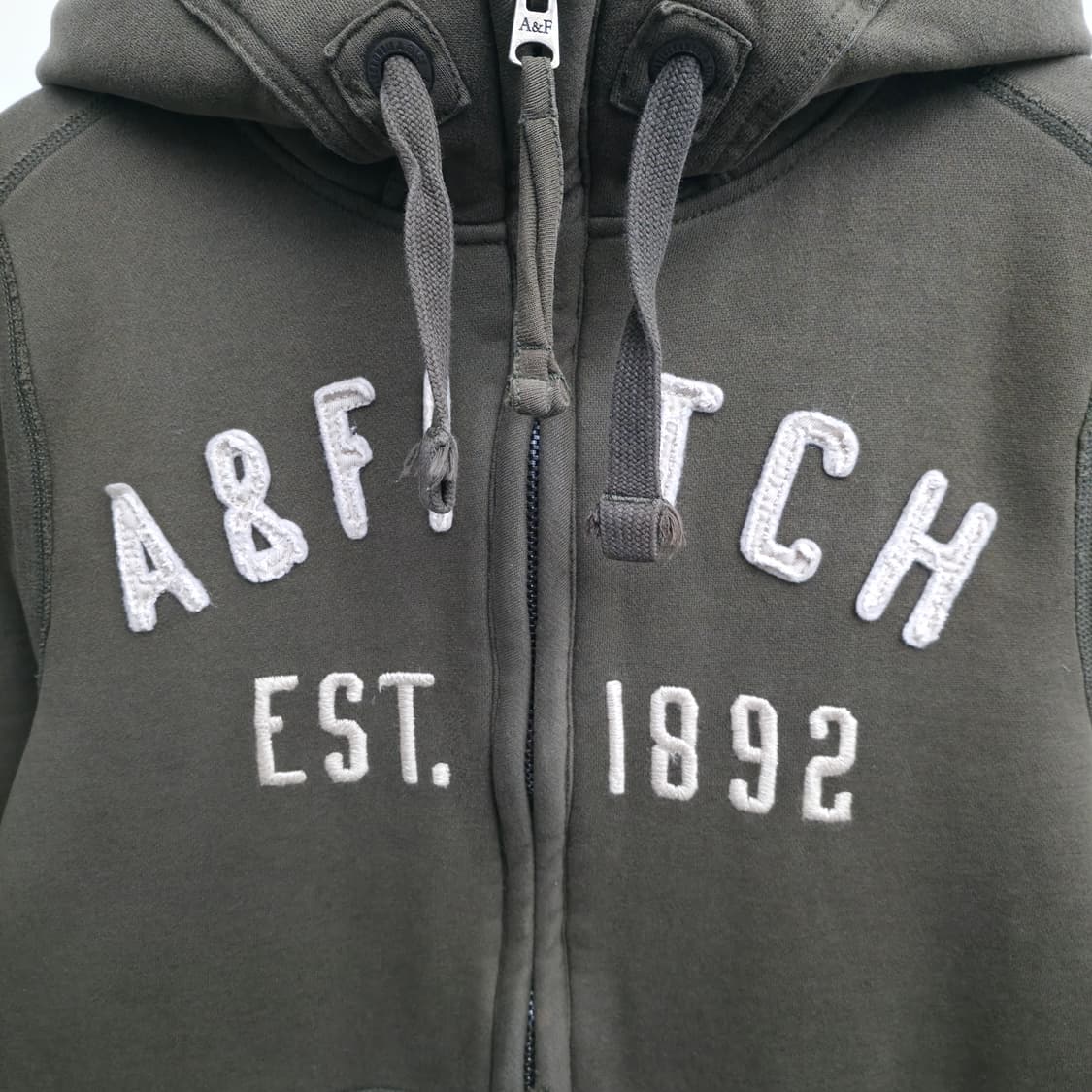 [M] 아베크롬비 y2k 울프죠 카키 양털 대장급 후드집업 희귀져지 상품이미지6