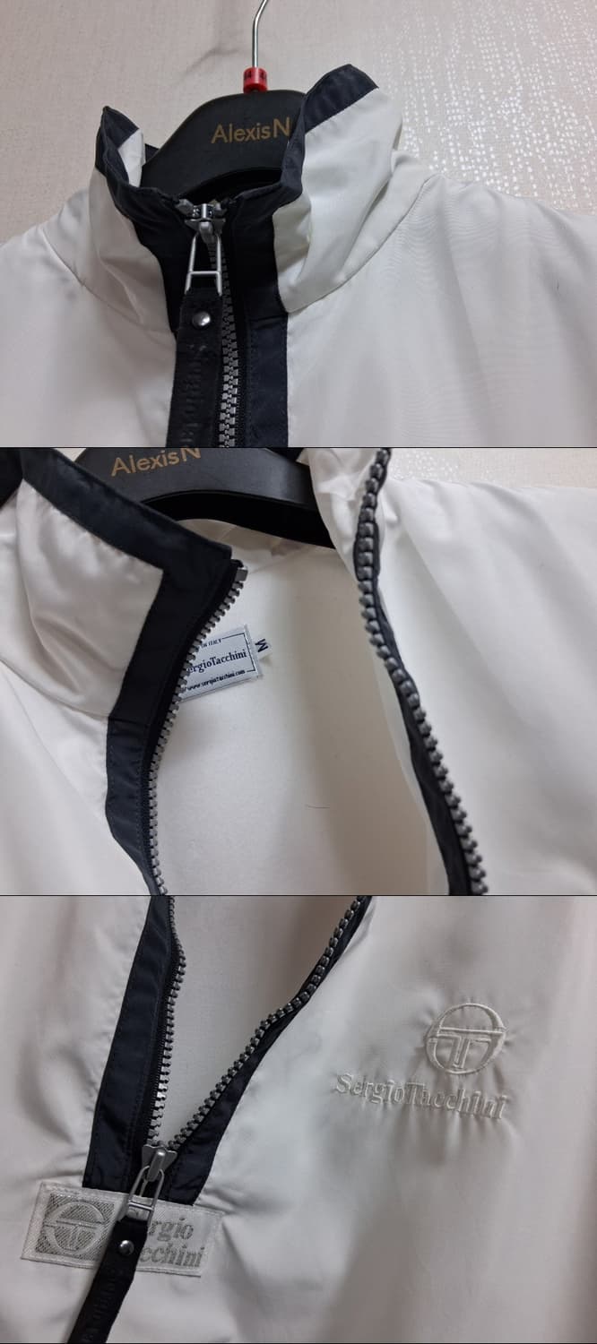 Sergio Tacchini 화이트 반집업 바람막이점퍼 반기모 춘추 루즈 상품이미지3
