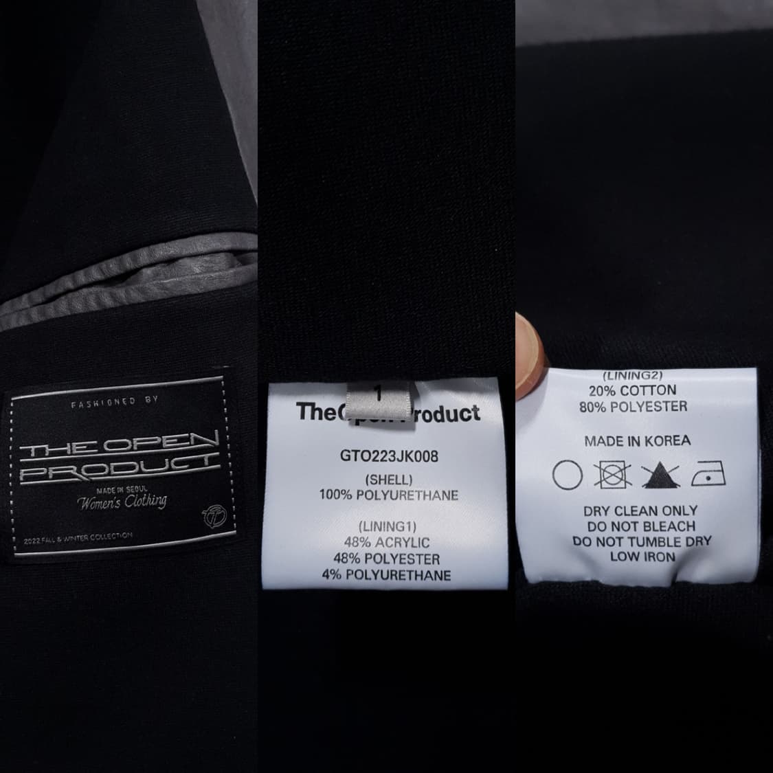 여성) 더오픈프로덕트 파넬드 투웨이 지퍼 바이커 레더 가죽 자켓 1 상품이미지10