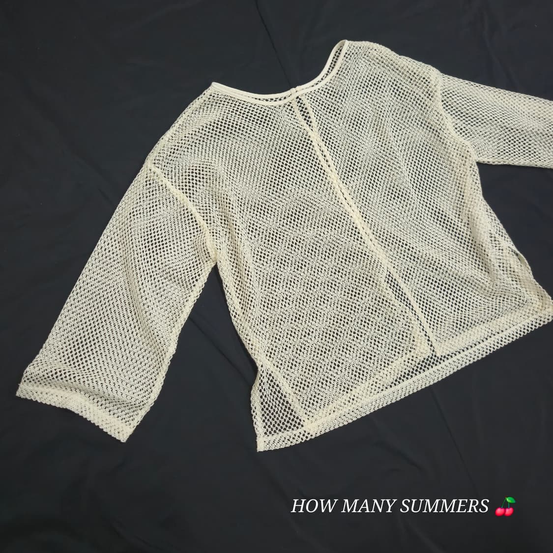 Lugnoncure 그물 메쉬 니트 시스루 펀칭 여름 긴팔 티셔츠 레이어 상품이미지6