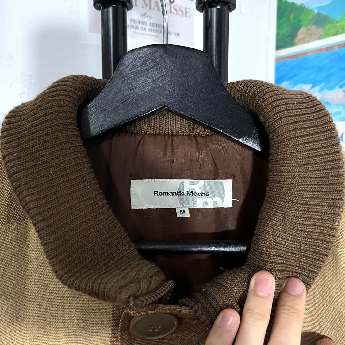 빅체크 하이넥 워크 자켓 상품이미지6