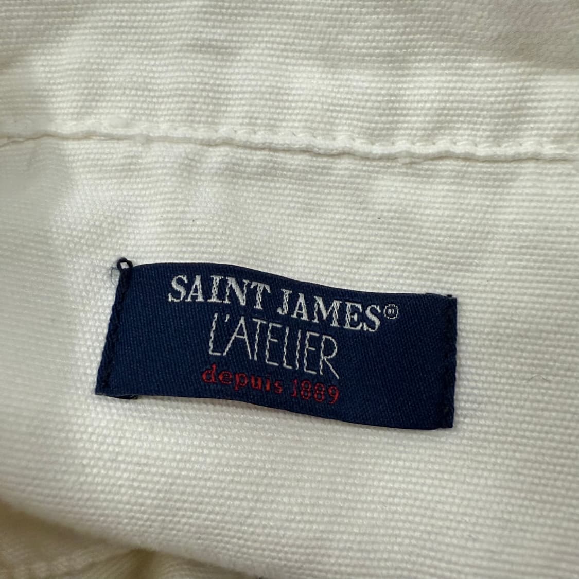 [정품/L] 세인트제임스 SAINT JAMES 넥 티셔츠 화이트 b12 상품이미지5