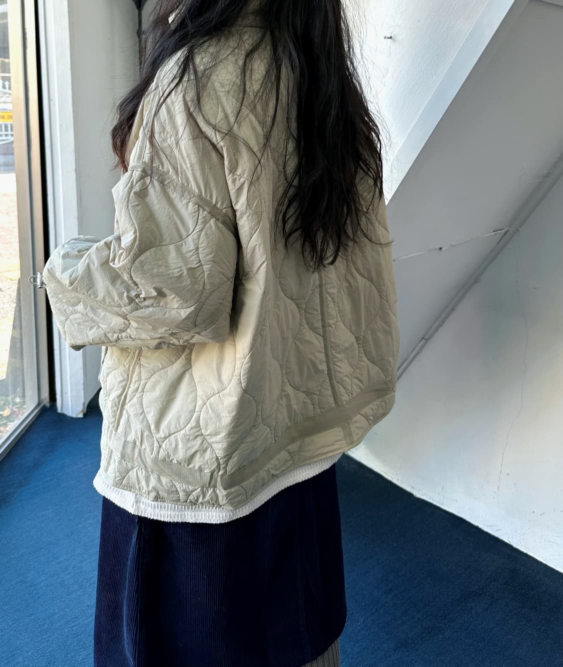 Quilted mil design over blouson jacket 상품이미지9