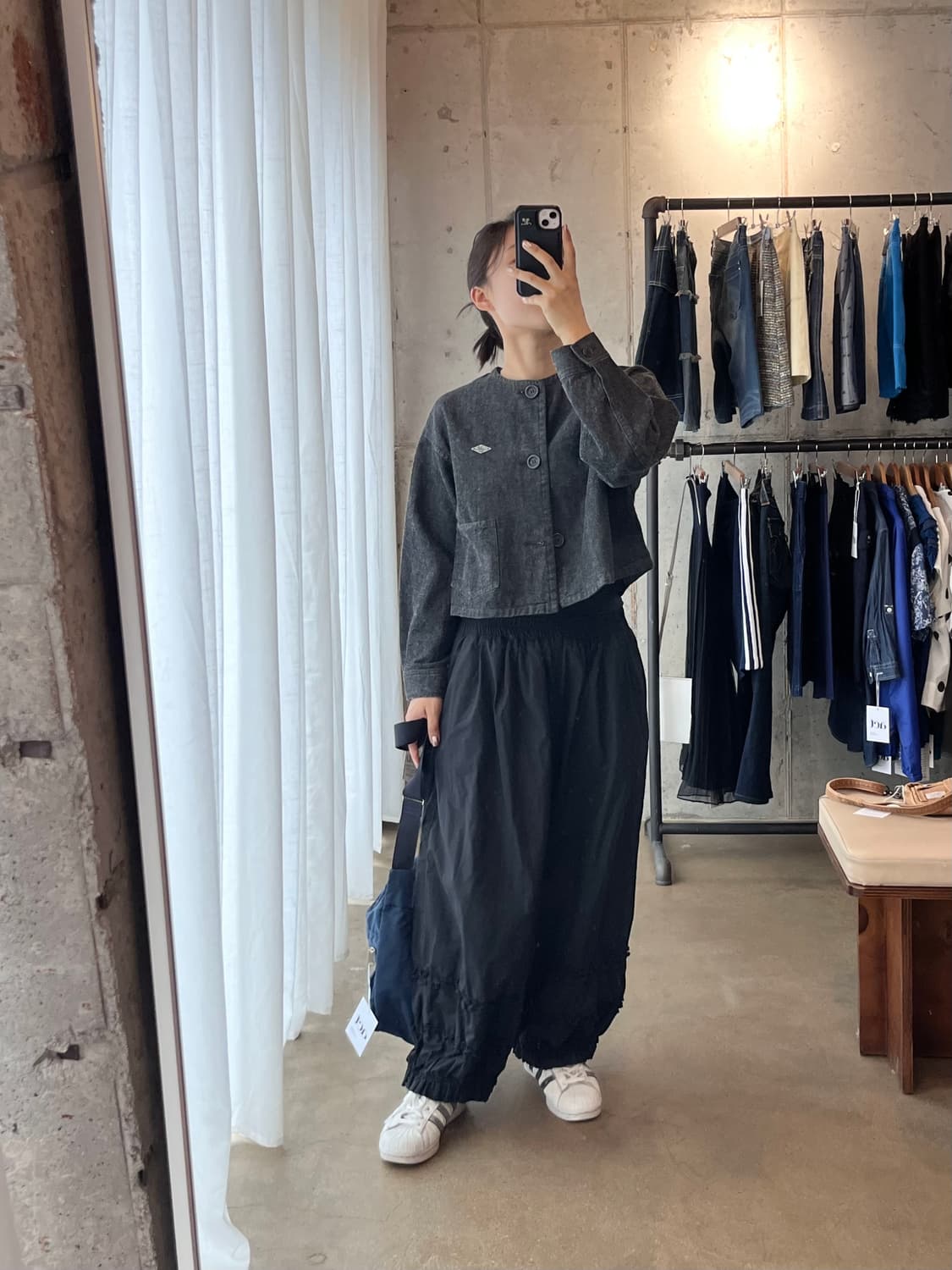단톤 로고 데님 자켓 블랙 상품이미지10