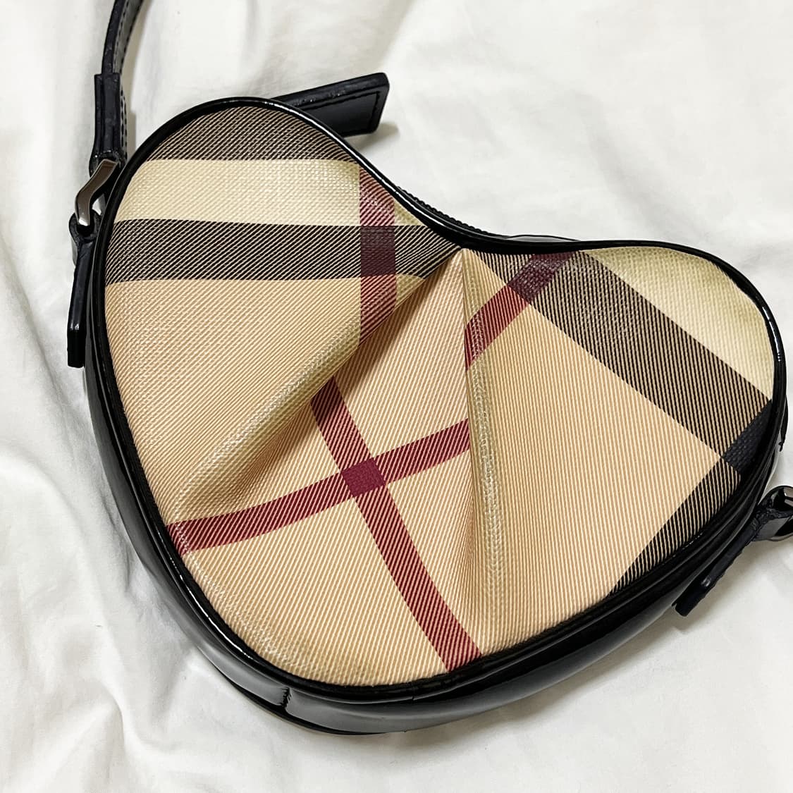 희귀빈티지 ) burberry 버버리 노바체크 하트백 상품이미지4