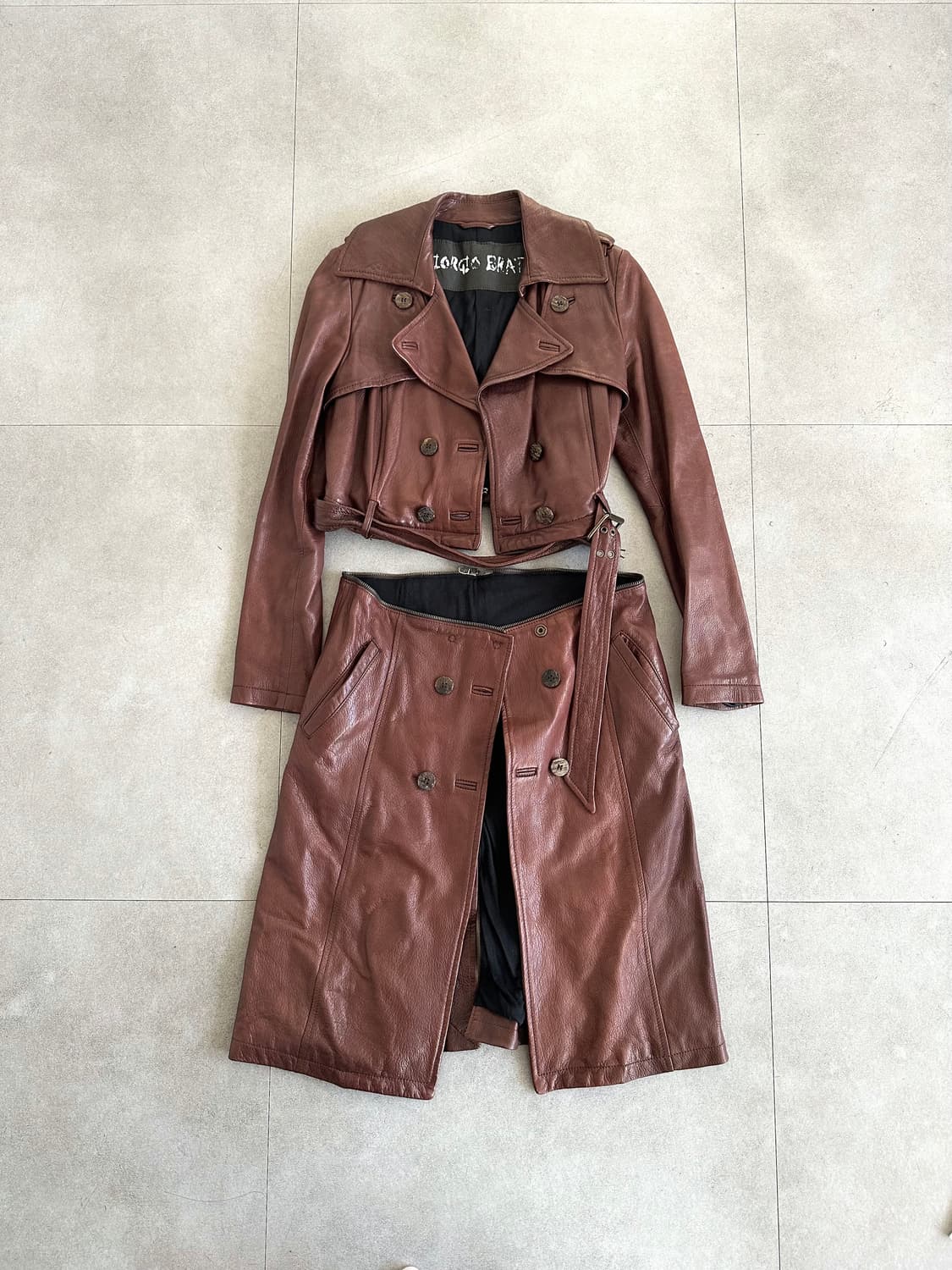 조르지오 브라토 아카이브 해체 레더 코트 상품이미지5