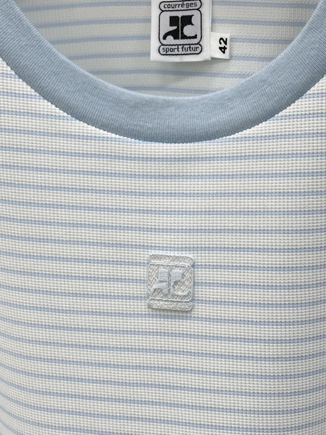 courreges / 꾸레쥬 스카이블루 스트라이프 링거 티셔츠  상품이미지6