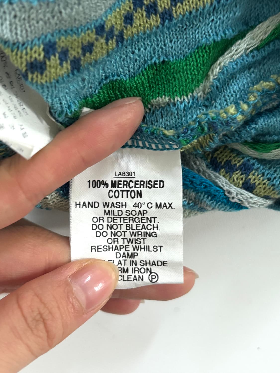 COOGI 쿠지 오스트레일리아 멀티컬러 3D 케이블 니트 브이넥 숏 슬리 상품이미지5